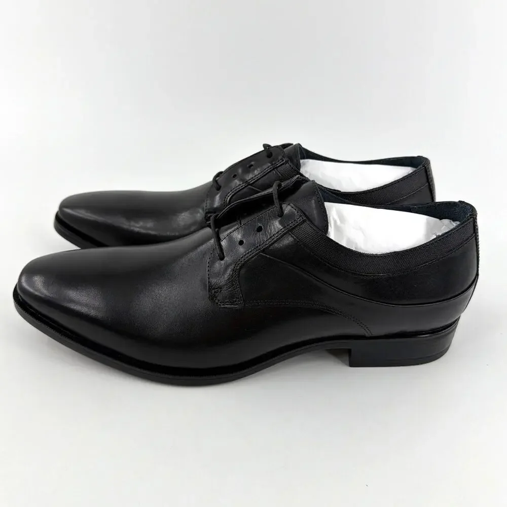 Johnston & Murphy Gibbons Plain Toe Dress Shoes Black Full Grain Size 13M